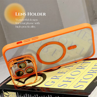 Coque de téléphone portable magnétique antichoc de luxe avec support d'objectif couleur OEM pour iPhone 12 13 14 15 16 16E 17 Pro Max Plus