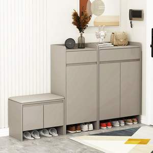 Multi Layer <b>Shoe</b> Cabinet With <b>Bench</b> <b>Storage</b> Space Saving Entryway Organizer For Home Living Room - Product Image 1