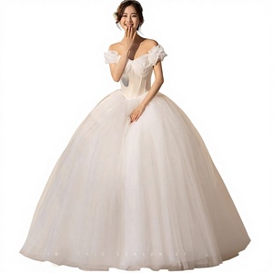 <span class=keywords><strong>Robe</strong></span> <span class=keywords><strong>de</strong></span> <span class=keywords><strong>mariée</strong></span> sans bretelles en cristal léger, nouveau style 2025, épaules dénudées, manches bouffantes, pour femmes enceintes, <span class=keywords><strong>princesse</strong></span>, taille cintrée - Product Image 1