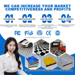 Dalles de Sol de Garage Interverrouillables en PP Antidérapantes 400*400*18mm/Tapis de Sol Interverrouillables en Plastique Amovibles pour Lavage de Voitures - Product Image 4