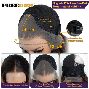 Parrucche Sintetiche FREEDOM 13*4 con Frontale in Pizzo, Stratificate, per Donne di Colore, Ondulate, 22 Pollici, per <span class=keywords><strong>Cosplay</strong></span> Biondo Cioccolato - Product Image 6
