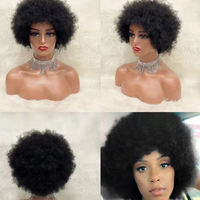 Perruque courte brésilienne naturelle, coupe Pixie, Afro, crépus, bouclés, ombré 100%, cuticule alignée, cheveux humains, perruques Non Lace pour femmes noires