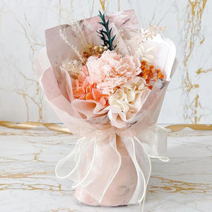 Cadeau pour la fête des mères, bouquet <span class=keywords><strong>de</strong></span> fleurs <span class=keywords><strong>de</strong></span> carnation rose préservées au toucher réel, couleur douce au choix - Product Image 2