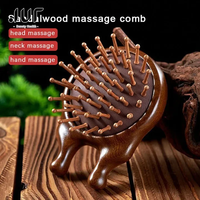 Peigne en bois de santal naturel pour le cuir chevelu Relax Airbag Brosse Tête Circulation sanguine Cheveux lisses Anti Statique Massage en bois Grattoir à nez en bois