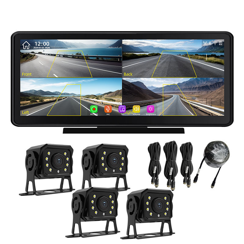Auto Monitor System 12.3 Inch HD Vehicle Monitoring - Safe & Durable Quad-view