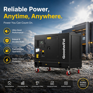 Groupe électrogène mobile silencieux 12,5 kVA 10 kW, 3000 W, triphasé, industriel, avec capot de protection, moteur de secours, remorque et ATS, démarrage à distance - Product Image 1