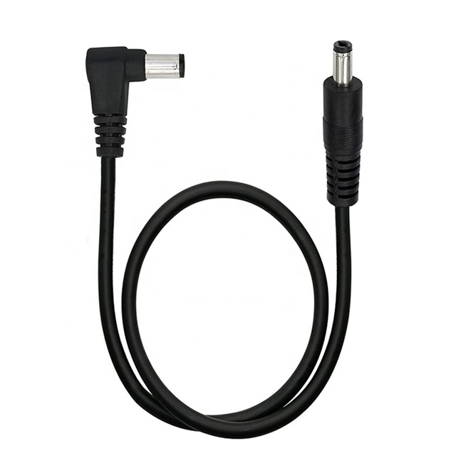 90 Degree Right Angle Male to Straight Male 5.5x2.1mm Barrel Jack DC Power Extension Cable