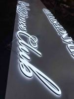 Enseigne 3D personnalisée avec boîte lumineuse publicitaire LED, mini lettres en acrylique, lettres lumineuses en métal pour devanture de magasin commercial