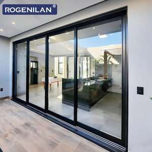 Portes coulissantes de patio en aluminium à double vitrage étanches Rogenilan Florida, isolation thermique, portes à levage et glissement pour maisons - Product Image 1