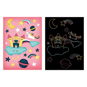 Juego de rascador de arcoíris para niños, juego de manualidades de papel mágico, suministros de juguetes, hojas negras para rascar, tarjetas de notas - Product Image 3
