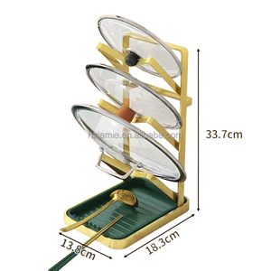 Portatapenne in ferro <span class=keywords><strong>oro</strong></span> con vassoio di scarico portabagagli portaoggetti per uso cucina utensili da cucina - Product Image 2