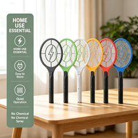 Raquette anti-moustiques rechargeable haute tension, tapette électrique à insectes avec filet à 3 couches, personnalisable pour la maison