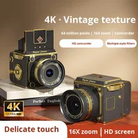 Appareil photo numérique rétro de voyage à capteur CCD haute définition, carte SD, vidéo 4K, zoom optique >7x - Portable, pour étudiants, selfies et photographie