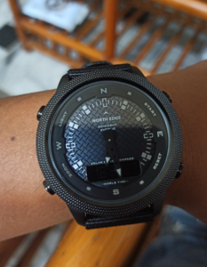 Orologio North Edge in Lega, Impermeabile, a Energia Solare, con Bussola a Energia Cinetica, Sveglia, per Sport e Attività all'Aperto, con Vetro - Product Image 3