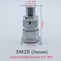 Kopling Pelepas Cepat Pneumatik Tipe C PP20 SP20 PF20 SF20 PH20 SH20  Fitting Selang Udara Konektor Kompresor Pengunci Otomatis