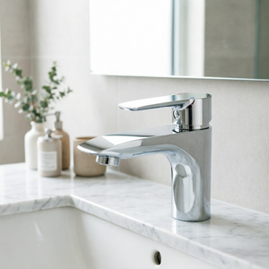 Robinet en alliage de zinc à un seul trou au design minimaliste moderne, avec cartouche céramique, idéal pour lavabo de salle de bain d'hôtel ou d'appartement - Product Image 6