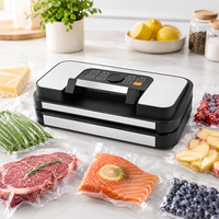 Machine de mise sous vide alimentaire -95 kPa avec poignée, rangement intégré pour rouleaux et coupe-rouleaux, affichage du compte à rebours pour la conservation des aliments secs et humides