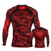 Vêtements de compression de super-héros en gros, manches longues, UPF 50, rashguard en nylon pour adultes, vêtements de protection solaire, inspiration BJJ
