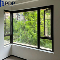 Ventanas abatibles de aluminio de seguridad de alta calidad Puente roto Ventanas exteriores Puertas Material de marco de acero inoxidable