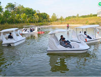 Bateau à pédales électrique en fibre de verre d'occasion, 2 et 4 places, modèle Duck Swan, pour loisirs et usage domestique