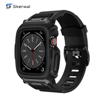 Étui intégré robuste pour l'extérieur avec bracelet compatible avec Apple Watch 42MM 44MM 45MM, accessoires de montre intelligente antichoc