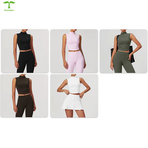 Neuankömmling 3-teiliges Yoga-Set Skinny Tank Top Yoga-Leggings für Frauen 2-teiliges Tennisrock-Set für Damen - Product Image 6