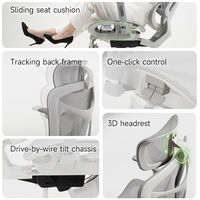 Chaise de bureau ergonomique en promotion avec accoudoirs 6D en PU, appui-tête 3D, chaise pivotante en maille pour ordinateur, mobilier de bureau pour usage commercial