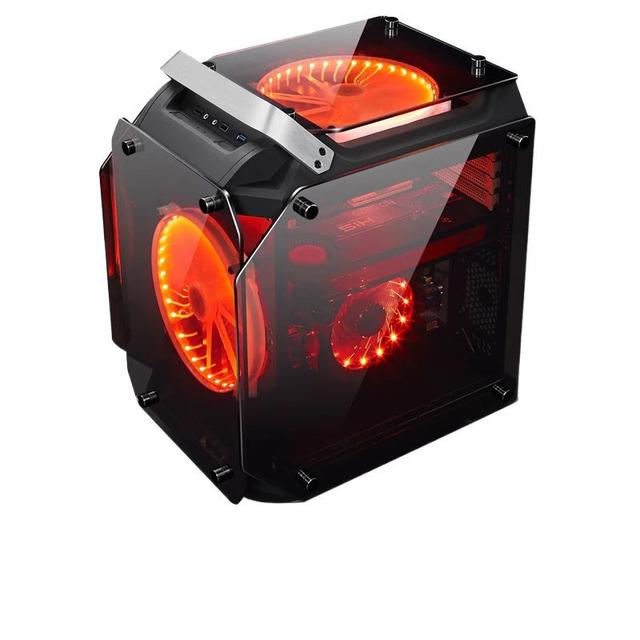 Lighting ATX Gaming Pc Case Uniquely Shaped High Aesthetic Value Rgb Water-Cooled Fully Transparent Mesh Desktop in Stock