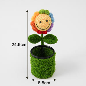 Regalos para el Día del Maestro y Temporada de Graduación, Portalápices de Lana Tejida a <span class=keywords><strong>Crochet</strong></span> con Forma de Hoja, Ecológicos, Hechos a Mano, Serie para el Escritorio del Trabajo - Product Image 2