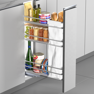 Modern 3-Tier <b>Wire</b> Bread Basket <b>Soft</b>-Close Slide Eco-Friendly Kitchen Cupboard Organizer Accessories for In-Cabinet Installation - Product Image 1