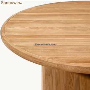 Table ronde en teck moderne exclusive pour les salles à manger extérieures haut de gamme Meubles luxueux en <span class=keywords><strong>bois</strong></span> naturel - Product Image 4