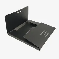 Caja Rígida Plegable para Regalo, Negra, con Laminado Mate UV, Relieve y Forro de Esponja, para Bufandas de Seda
