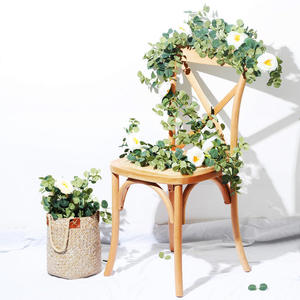 Agente de Compras Taobao para Hojas de Eucalipto, Flores Artificiales de Rosa, Guirnaldas para Pasillos de Boda, Belleza Natural, Rosas y Eucalipto Hechas a Mano - Product Image 3