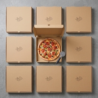Boîte à pizza en carton ondulé durable, écologique, en matériaux recyclés, avec logo personnalisé, 7-18 pouces, vente en gros, pour chewing-gum, sushis, aliments pour animaux