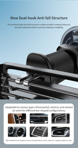 Sạc Nhanh Từ Xe Người Giữ Điện Thoại Sạc Không Dây 360 ° Xoay N52 Sạc Từ Tính Chống-Mùa Thu Móc Cho Iphone Samsung - Product Image 3