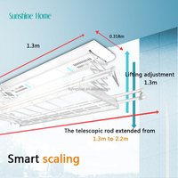 Support de sèche-linge électrique Ligne à linge rétractable Cintre en tissu pliable et chauffant pour intérieur et balcon