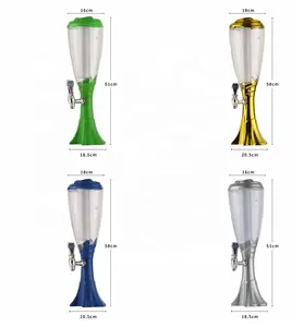 Hot Sales Customized Logo 2.5/3/4/5 Liter Tall Tube Bar Drink Dispenser Conic Beer Juice Tower Bar Beer Tower With Ice Tube