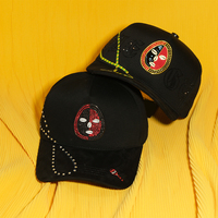 Gorra de Béisbol Unisex de Gamuza con Parche de Metal y Pedrería, Envío Rápido, Venta al por Mayor, Gorras de Moda G5, Gorras para Barba, Gorras Rico
