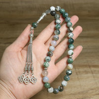 Bracelets de prière en œil de tigre religieux, bracelets en pierre naturelle d'onyx noir et de malachite, chapelet musulman, bracelet Misbaha