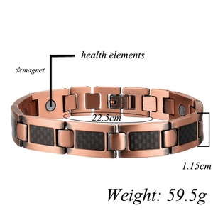 Bracelet magnétique géométrique classique en cuivre pur à 99,99 %, ions négatifs, énergie curative, améliore le sommeil, bijoux de mode pour femmes et hommes - Product Image 2