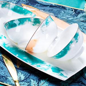 Jingdezhen – service de table en porcelaine, nouveaux modèles, tête de vieil homme dorée, vaisselle en céramique et baguettes - Product Image 5