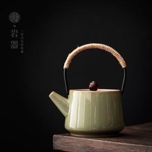 Tetera de Cerámica Shangyan con Tapa, Juego de Té Kung Fu, Tetera Individual para el Hogar, Estilo Retro - Product Image 1