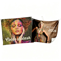 Impression de bannières en tissu personnalisées, bannière en tissu polyester léger pour la promotion en extérieur, les événements commerciaux et la présentation de la marque