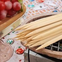 Brochettes en bambou jetables de qualité alimentaire pour barbecue, bâtonnets en bois pour fruits, kebab, grillades et cuisson