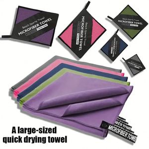 Serviettes de plage, de sport et de camping en microfibre recyclée écologique, à séchage rapide, en suède tricoté, avec logo personnalisé imprimé en gros - Product Image 3
