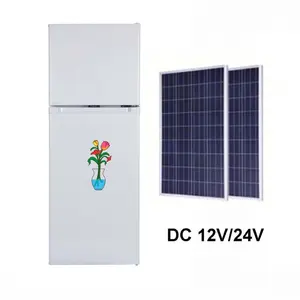 DC 12/24V household 142 Liters top freezer solar off grid refrigerator factory wholesale direct compressor directly cooling