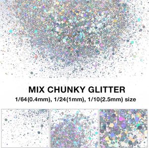 Wholesale Mixed Chunky Holographic PET Glitter Hexagon <b>Sequins</b> Multi‑Sizes for Epoxy Resin Craft Extrusion Projects free samples - Product Image 2