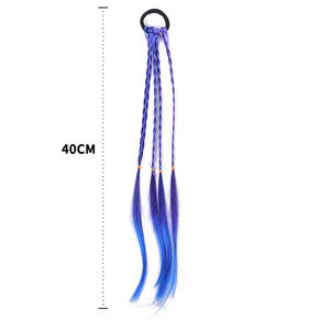 跨境可爱儿童假发彩色马尾辫亚马逊同款发饰库存TEMU来源专为 - Product Image 2