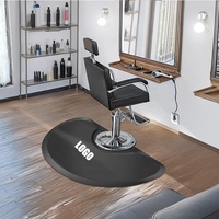 Tapis anti-fatigue professionnel pour salon de coiffure, avec logo personnalisé, noir, rectangulaire, demi-cercle, épais, pour coiffeur