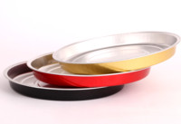 Barquette à pizza jetable en aluminium, résistante au four, avec couvercle en plastique, qualité alimentaire, utilisable au micro-ondes, 9 pouces